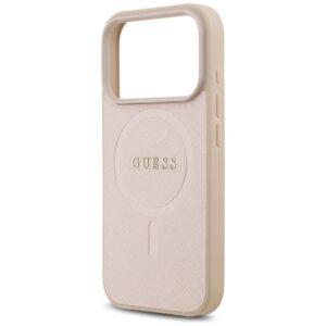 Guess Saffiano Classic Logo MagSafe dėklas skirtas Apple iPhone 17 Pro rožinės spalvos - Image 6