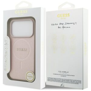 Guess Saffiano Classic Logo MagSafe dėklas skirtas Apple iPhone 17 Pro rožinės spalvos - Image 8