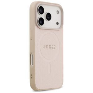 Guess Saffiano Classic Logo MagSafe dėklas skirtas Apple iPhone 17 Pro rožinės spalvos - Image 4