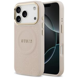 Dėklas Guess Peony Hot Stamp MagSafe for Apple iPhone 17 Pro pink