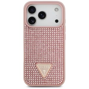 Dėklas Guess Rhinestone Triangle Logo for Apple iPhone 17 Pro pink - Image 3