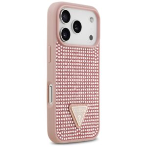 Dėklas Guess Rhinestone Triangle Logo for Apple iPhone 17 Pro pink - Image 4