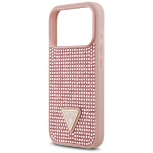 Dėklas Guess Rhinestone Triangle Logo for Apple iPhone 17 Pro pink - Image 6
