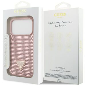 Dėklas Guess Rhinestone Triangle Logo for Apple iPhone 17 Pro pink - Image 8