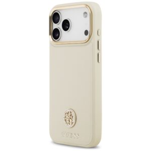 Dėklas Guess Grained Strass Logo MagSafe for Apple iPhone 17 Pro Max beige - Image 2