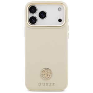 Dėklas Guess Grained Strass Logo MagSafe for Apple iPhone 17 Pro Max beige - Image 3