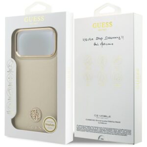 Dėklas Guess Grained Strass Logo MagSafe for Apple iPhone 17 Pro Max beige - Image 8