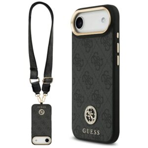 Guess 4G Strass Logo & Big Strap Metal Buttons MagSafe dėklas skirtas Apple iPhone Air juodos spalvos - Image 1