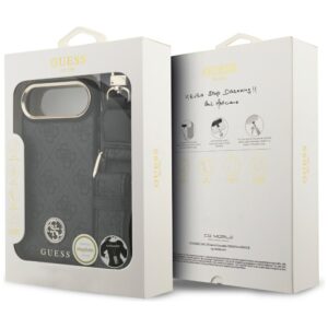 Guess 4G Strass Logo & Big Strap Metal Buttons MagSafe dėklas skirtas Apple iPhone Air juodos spalvos - Image 9