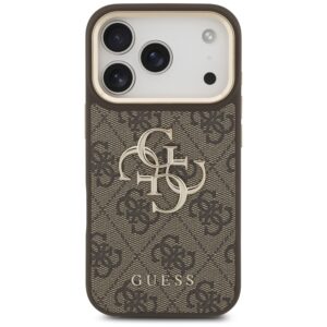 Guess 4G Big 4G Classic Logo Big Strap Metal Buttons dėklas skirtas Apple iPhone 17 Pro Brown - Image 3