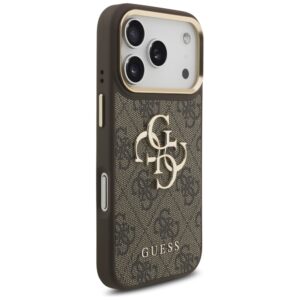 Guess 4G Big 4G Classic Logo Big Strap Metal Buttons dėklas skirtas Apple iPhone 17 Pro Brown - Image 4