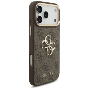 Guess 4G Big 4G Classic Logo Big Strap Metal Buttons dėklas skirtas Apple iPhone 17 Pro Max Brown - Image 4