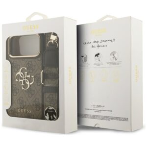 Guess 4G Big 4G Classic Logo Big Strap Metal Buttons dėklas skirtas Apple iPhone 17 Pro Max Brown - Image 9