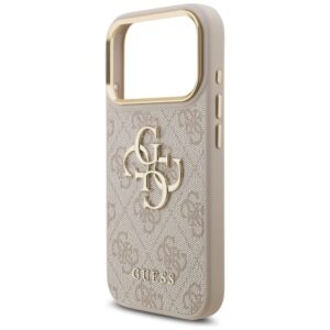 Guess 4G Big 4G Classic Logo Big Strap Metal Buttons dėklas skirtas Apple iPhone 17 Pro rožinės spalvos - Image 6