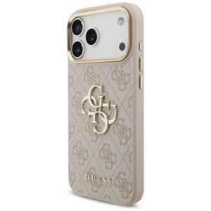 Guess 4G Big 4G Classic Logo Big Strap Metal Buttons dėklas skirtas Apple iPhone 17 Pro Max rožinės spalvos - Image 2