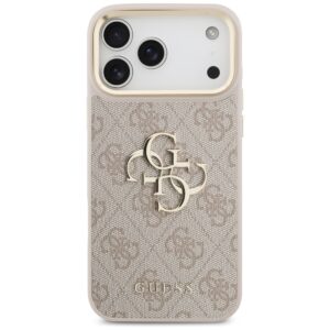 Guess 4G Big 4G Classic Logo Big Strap Metal Buttons dėklas skirtas Apple iPhone 17 Pro Max rožinės spalvos - Image 3