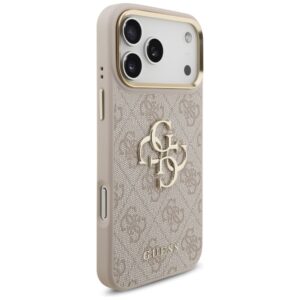 Guess 4G Big 4G Classic Logo Big Strap Metal Buttons dėklas skirtas Apple iPhone 17 Pro Max rožinės spalvos - Image 4