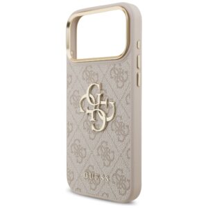 Guess 4G Big 4G Classic Logo Big Strap Metal Buttons dėklas skirtas Apple iPhone 17 Pro Max rožinės spalvos - Image 6