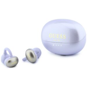 OWS ausinės Guess Metalic Finish Electropated Parts Classic Logo violetinės spalvos
