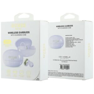OWS ausinės Guess Metalic Finish Electropated Parts Classic Logo violetinės spalvos - Image 6