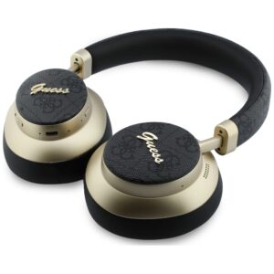 Ausinės nauszne Guess Bluetooth ENC 4G Gold Script Metal juodos spalvos - Image 5