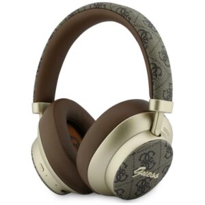 Ausinės nauszne Guess Bluetooth ENC 4G Gold Script Metal rudos spalvos