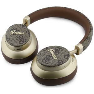 Ausinės nauszne Guess Bluetooth ENC 4G Gold Script Metal rudos spalvos - Image 5