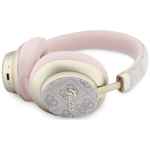 Ausinės nauszne Guess Bluetooth ENC 4G Gold Script Metal rožinės spalvos - Image 2