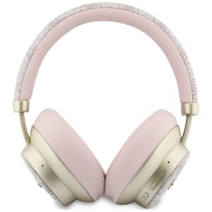Ausinės nauszne Guess Bluetooth ENC 4G Gold Script Metal rožinės spalvos - Image 3