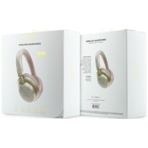 Ausinės nauszne Guess Bluetooth ENC 4G Gold Script Metal rožinės spalvos - Image 5