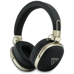 Ausinės Guess Bluetooth ENC Metal Grained Triangle Logo juodos spalvos