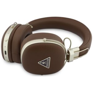 Ausinės Guess Bluetooth ENC Metal Grained Triangle Logo rudos spalvos - Image 2