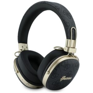 Ausinės Guess Bluetooth ENC Metal 4G Script Logo juodos spalvos