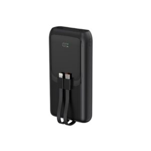 Gembird PB20-PD20-LCD-01 Greito įkrovimo išorinė baterija su integruotais laidais, 20 W, 20000 mAh, juoda - Image 2