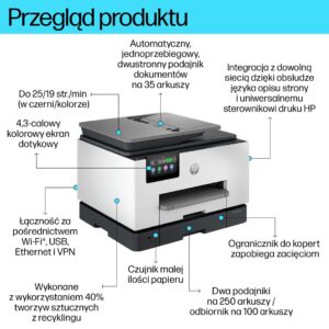 HP OfficeJet Pro Wireless All-in-One Color Spausdintuvas, Two-sided printing; Copier, Scanner - Image 3