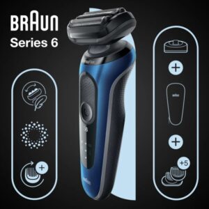 Braun Series 6 61-B4500cs Skustuvas Apkarpymo mašinėlė Juoda, Mėlyna - Image 2
