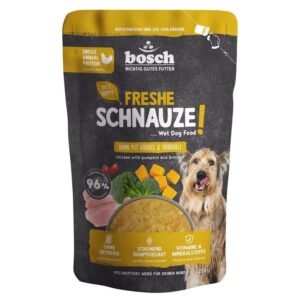 BOSCH Freshe Schnauze su vištiena, moliūgais ir brokoliais mono – drėgnas pašaras šunims – 250g