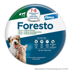 ELANCO Foresto apykaklė katėms ir šunims iki 8 kg