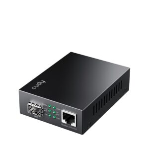 Cudy Gigabit Ethernet PoE+ Media Converter, MC220P 2.0 tinklo medijos keitiklis 1250 Mbit/ai Juoda