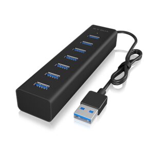 ICY BOX IB-HUB1700-U3 USB 3.2 Gen 1 (3.1 Gen 1) Type-A 5000 Mbit/ai Juoda - Image 2