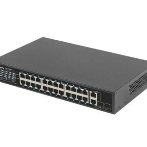 Lanberg RSFE-24P-2C-360 tinklo komutatorius Ne-valdomas Gigabit Ethernet (10/100/1000) Maitinimas per Eternetą (PoE) 1U Juoda - Image 2