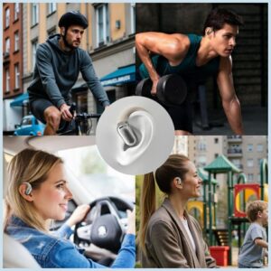 Bluetooth ausinės 4smarts SkyBuds OWS with AI screen beige - Image 9