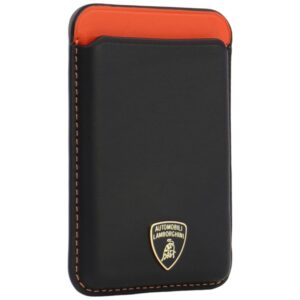 Magnetic Wallet Lamborghini Urus D8 Genuine Leather MagSafe oranžinės spalvos - Image 3