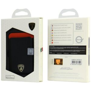 Magnetic Wallet Lamborghini Urus D8 Genuine Leather MagSafe oranžinės spalvos - Image 7