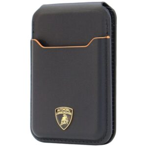 Magnetic Wallet Lamborghini D1 Genuine Leather MagSafe Phone Stand oranžinės spalvos