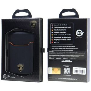 Magnetic Wallet Lamborghini D1 Genuine Leather MagSafe Phone Stand oranžinės spalvos - Image 5