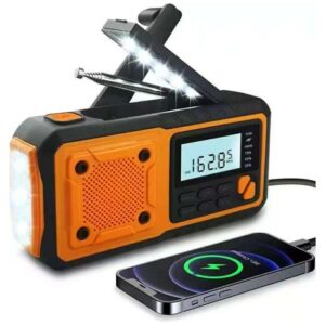IPX3 AM/FM Emergency Radio with Hand Crank, Flashlight, Power Bank and Solar Panel - Image 2