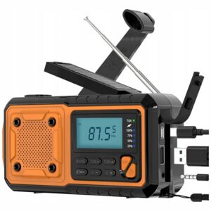 IPX3 AM/FM Emergency Radio with Hand Crank, Flashlight, Power Bank and Solar Panel - Image 6