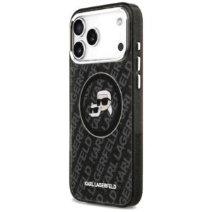 Dėklas Karl Lagerfeld IML Glitter Karl & Choupette Heads Logo MagSafe for Apple iPhone 17 Pro Max juodos spalvos - Image 2