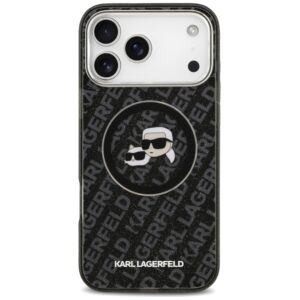 Dėklas Karl Lagerfeld IML Glitter Karl & Choupette Heads Logo MagSafe for Apple iPhone 17 Pro Max juodos spalvos - Image 3